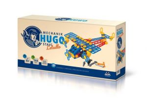 Stavebnice HUGO Letadlo s nářadím 144ks plast v krabici 31x16x7cm