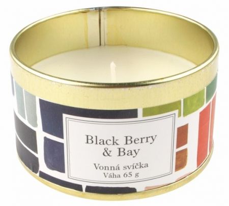 Vonná svíčka Black Berry & Bay, 65 g v plechové krabičce, o 7 x 4 cm