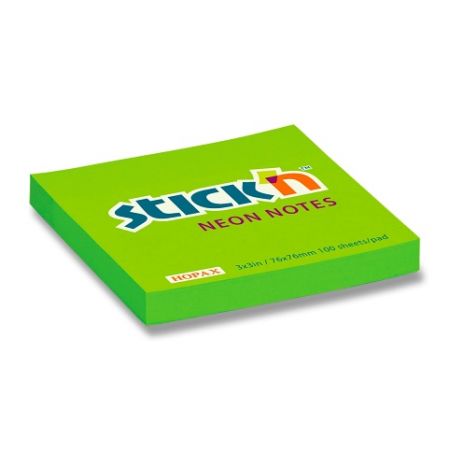 Samolepicí bloček Hopax Stick’n Notes 76 × 76 mm, 100 listů - zelený