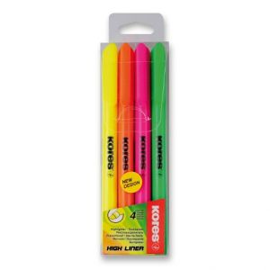Zvýrazňovač Kores High Liner - sada 4 barev