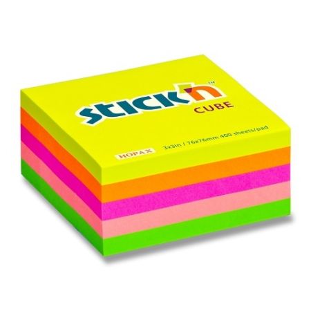 Samolepicí bloček Hopax Stick’n Neon Notes - 76 × 76 mm, 400 listů