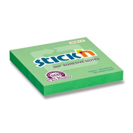 Samolepicí bloček Hopax Stick’n Notes 360 76 x 76 mm, 100 listů - zelený