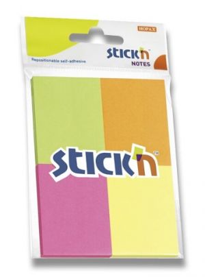 Samolepicí bloček Neon Stick‚n Notes - 38 × 51 mm, 4 x 50 listů