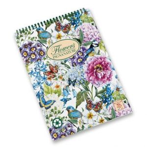 Kroužkový blok Pigna Nature Flowers - A5, čtverečkovaný, 50 listů, mix motivů