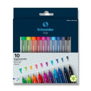 Kuličkové pero Schneider Vizz - sada 10 barev
