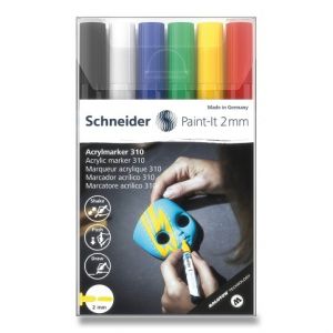 Akrylový popisovač Schneider Paint-It 310 - souprava V1, 6 barev
