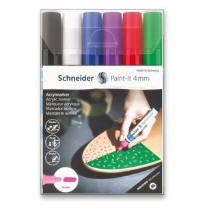 Akrylový popisovač Schneider Paint-It 320 - souprava V1, 6 barev