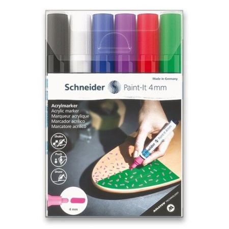Akrylový popisovač Schneider Paint-It 320 - souprava V1, 6 barev