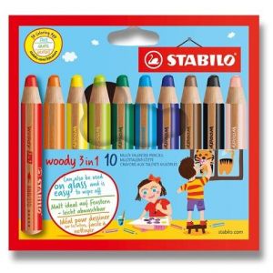 Pastelka STABILO woody 3v1 - 10 barev