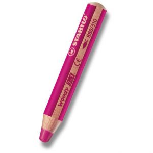 Pastelka STABILO woody 3 in 1 - růžová