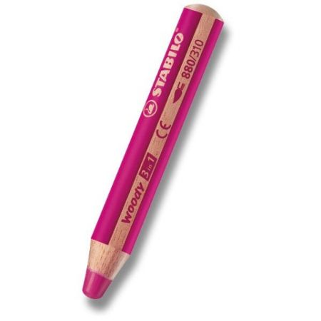 Pastelka STABILO woody 3 in 1 - růžová
