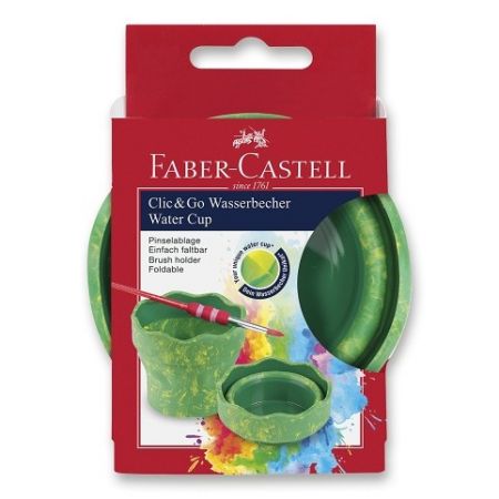 Kelímek na vodu Faber-Castell Click &amp; Go Dinosaurus - mramorově zelený