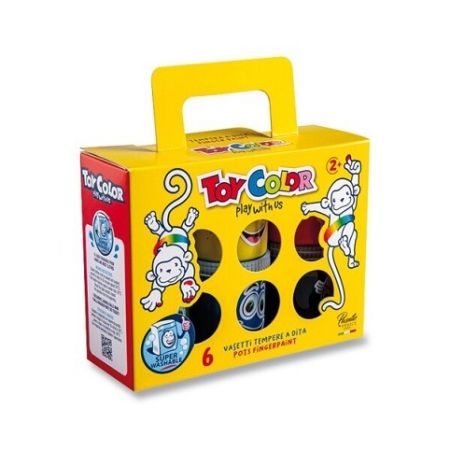 Prstové barvy Toy Color - 6 barev, 80 ml