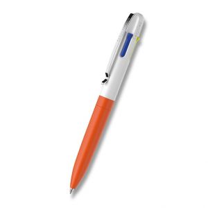 Kuličkové pero Schneider Take 4 Neon - neonově oranžová/bílá