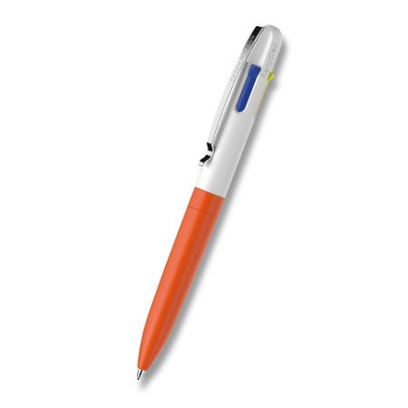 Kuličkové pero Schneider Take 4 Neon - neonově oranžová/bílá