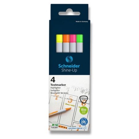 Zvýrazňovač Schneider Shine-Up - sada 4 barev