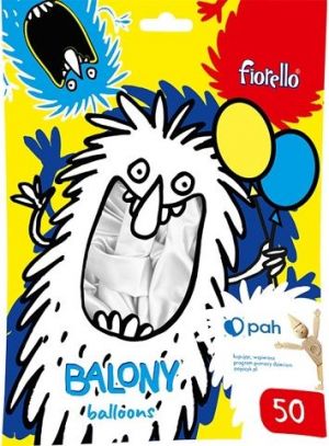 Balónky 50ks Fiorello bílé metal 170-27.39