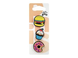 Gifty - Silikonová sada 3 pinů fast food