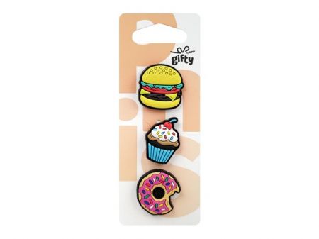 Gifty - Silikonová sada 3 pinů fast food