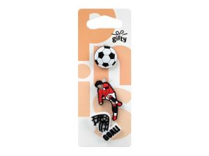 Gifty - Silikonová sada 3 pinů fotbal
