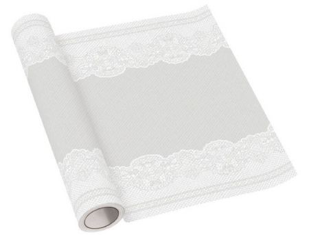 Běhoun stolní airlaid 40x500cm Royal lace silver