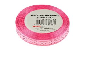 Atlasová stuha s vzorem srdce 12 mm - 1