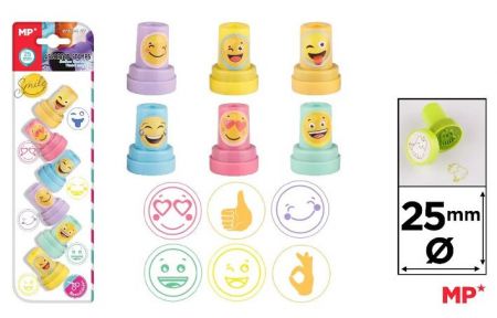 Razítka 25 mm s motivem Emoji na blistru