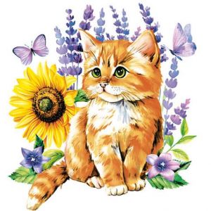 Ubrousky MAKI L (20ks) Watercolor Ginger Kitten & Dog