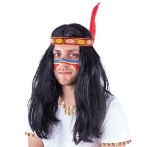 Karnevalová paruka indiánská pánská dospělá (pro dospělé)