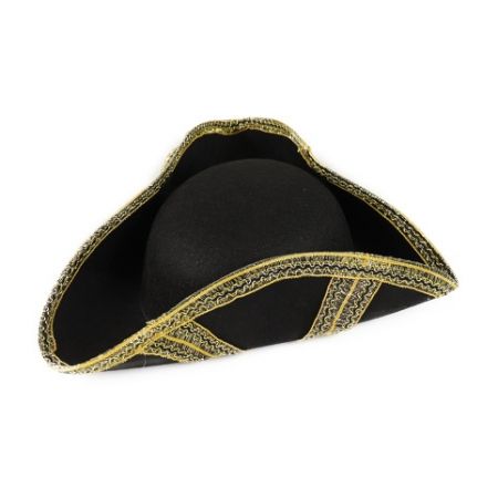 Klobouk pirátský se zlatým lemováním, dospělý