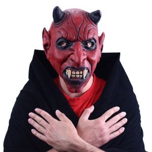 Maska celoobličejová Čert s ušima HALLOWEEN