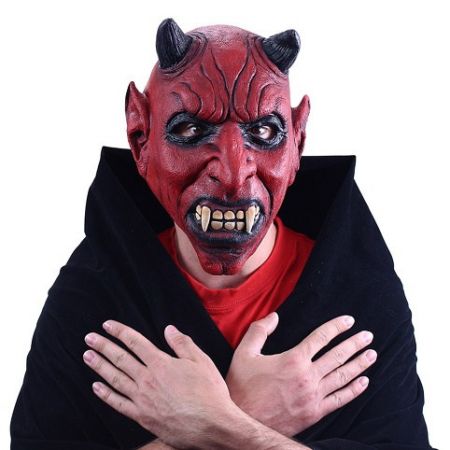 Maska celoobličejová Čert s ušima HALLOWEEN