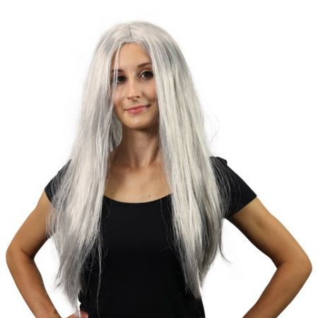 Paruka stříbrná čarodějnická / Halloween, dospělá