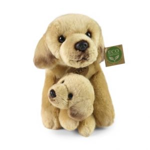 Plyšový labrador s miminkem ležící, 25 cm, ECO-FRIENDLY