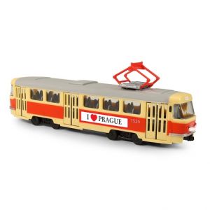 Tramvaj, která hlásí zastávky česky, 28 cm PRAGUE