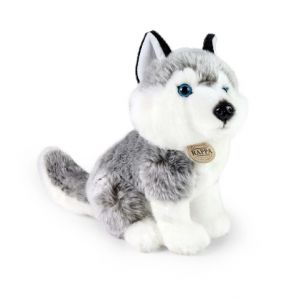 Plyšový pes Husky sedící 30 cm ECO-FRIENDLY