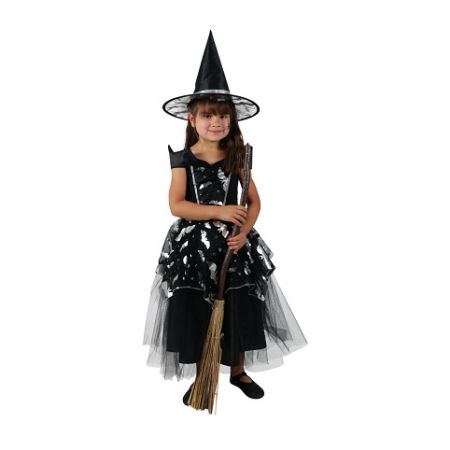 Dětský kostým netopýrka čarodějnice/Halloween (M) EKO