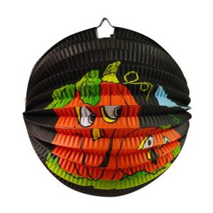 Lampion koule 25cm tmavý s dýní HALLOWEEN