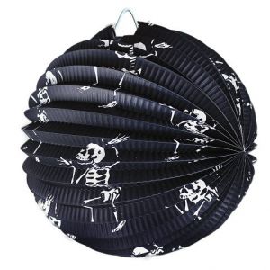 Lampion HALLOWEEN kulatý Kostlivci 25cm (halloweenský-karnevalový-doplněk)