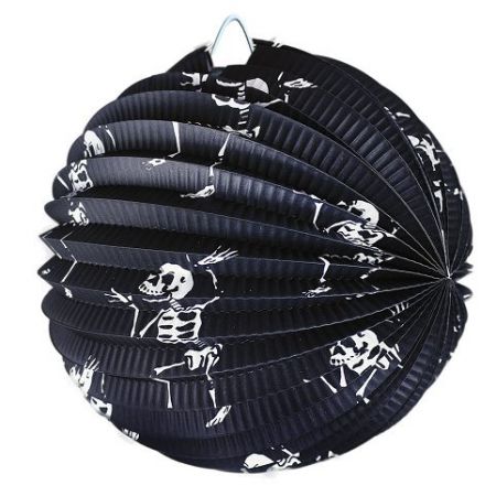 Lampion HALLOWEEN kulatý Kostlivci 25cm (halloweenský-karnevalový-doplněk)