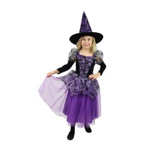 Dětský kostým čarodějnice fialová čarodějnice/Halloween (M)