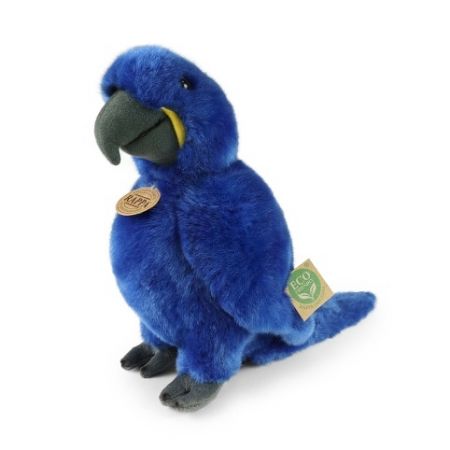 Plyšový papoušek modrý Ara Hyacintový stojící, 23 cm, ECO-FRIENDLY