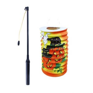 Lampion dýně Halloween 15 cm se svítící hůlkou 39 cm