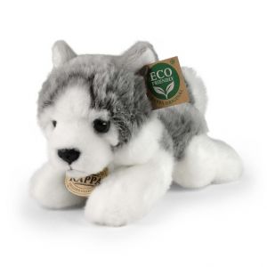 Plyšový pes husky ležící 20 cm ECO-FRIENDLY