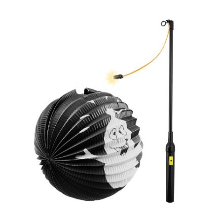Lampión Halloween duch 25 cm se svítící hůlkou 40 cm