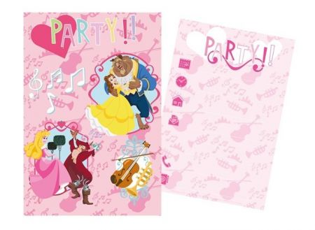 Sada párty 5 pozvánek + 5 obálek Disney Princezny