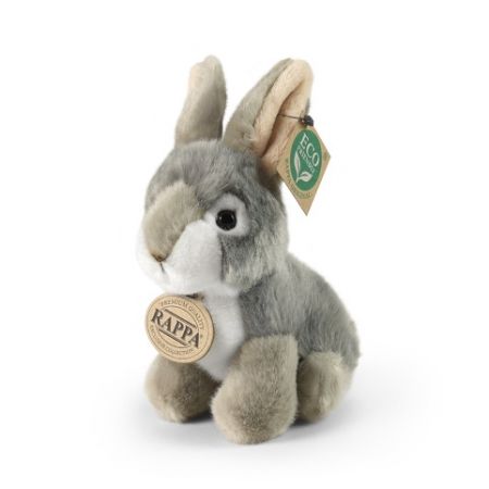 Plyšový králík šedý sedící16 cm ECO-FRIENDLY