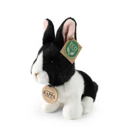 Plyšový králík bílo-černý sedící 16 cm ECO-FRIENDLY