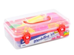 Modelovací hmota 7 barev 550g + 7 tvořítek a váleček