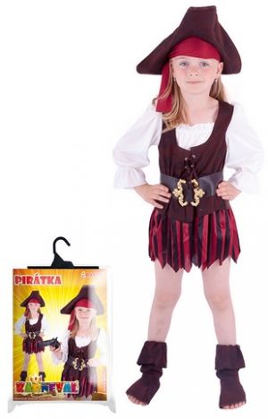 Karnevalový kostým pirátka, klobouk, boty, vel. S